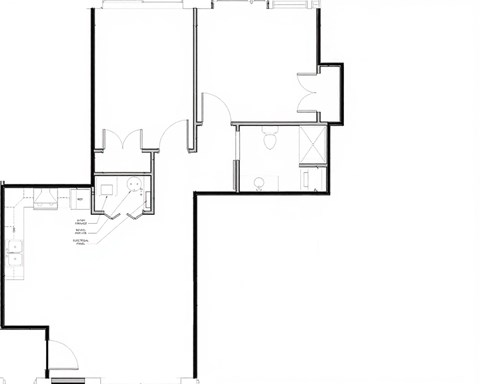 Floor plan for 2 beds, 1 bath
